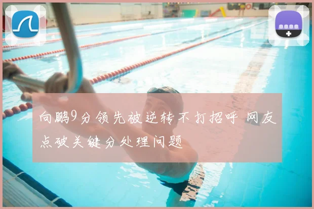 向鹏9分领先被逆转不打招呼 网友点破关键分处理问题